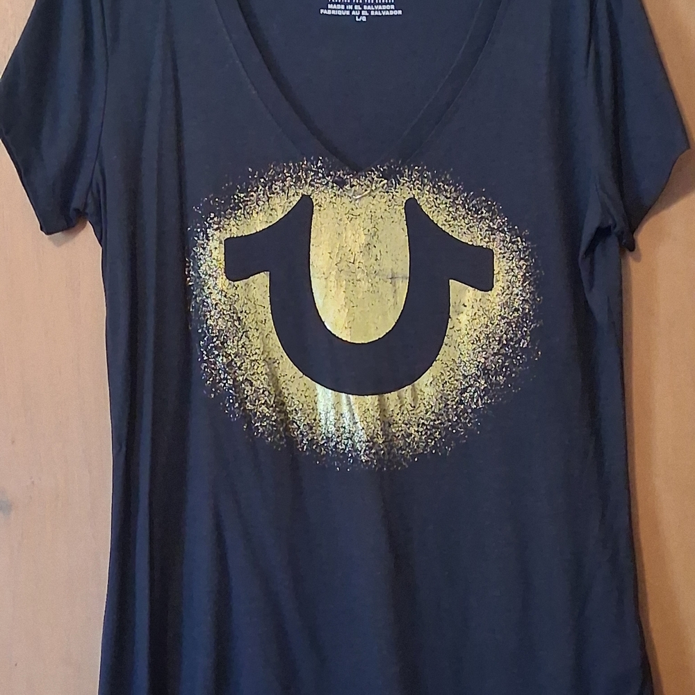 True Religion Black Short Sleeve Tee